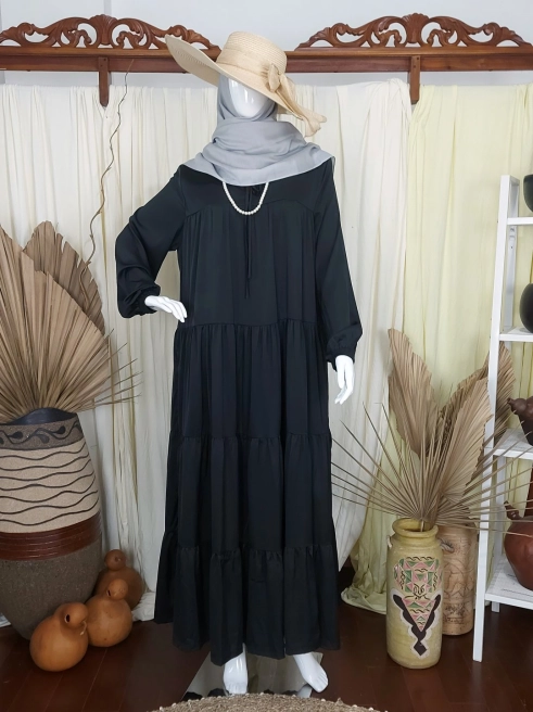 Gamis Dress Armani Silk Polos Black 1 black_1