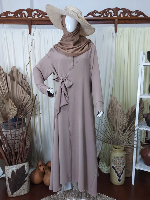 Gamis Kimono AirFlow Dress Brown 1 brown_1