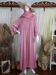 Gamis Gamis Baby Doll Kerut Dusty Pink 1 dusty_pink_1