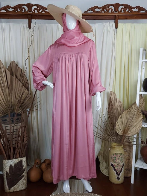 Gamis Gamis Baby Doll Kerut Dusty Pink 1 dusty_pink_1