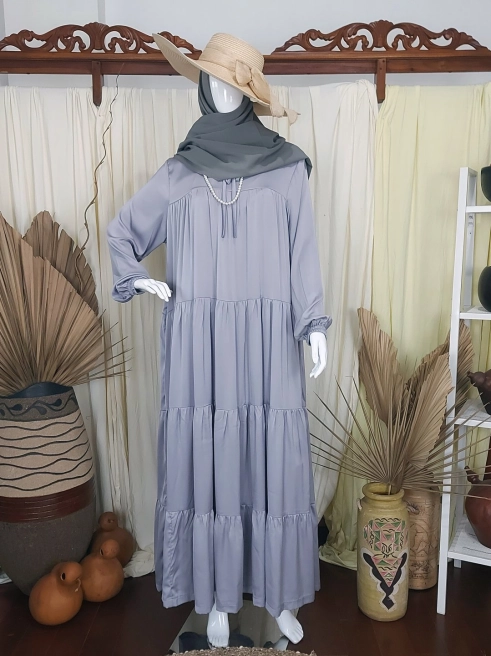 Gamis Dress Armani Silk Polos Grey 1 grey_1