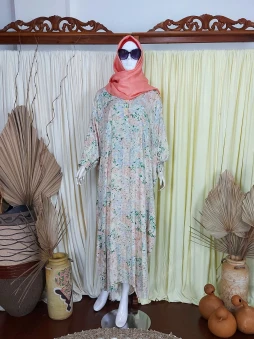 Kaftan Daily Bunga Peach