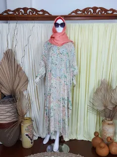 Gamis Kaftan Daily Bunga Peach 1 peach_1