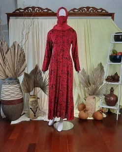 Gamis Daily Abstrak Dress Red 1 rayyon_abstrak_red