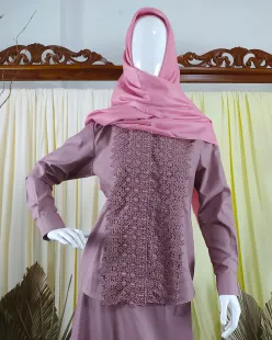 Tuniq Set Cotton Umbrella Embro Dusty Pink<br>AB-CST02-CUE 2 tunik_web_010a