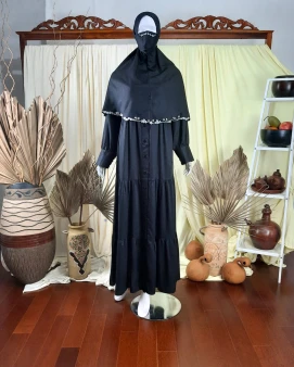 Daily Rayyon Dress Set Black